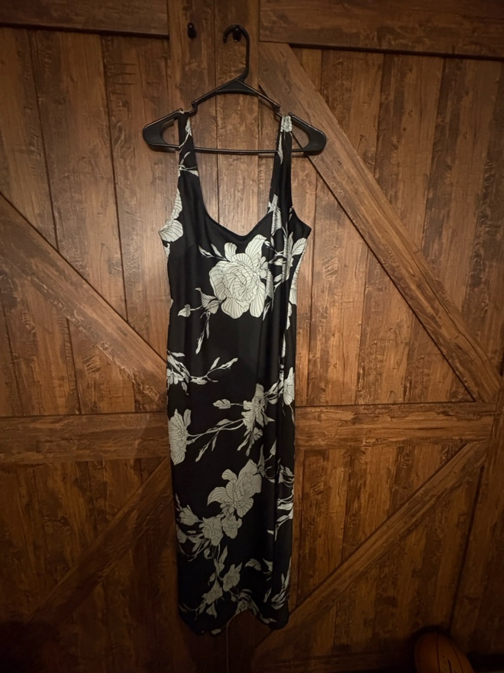 Black Silk dress with roses